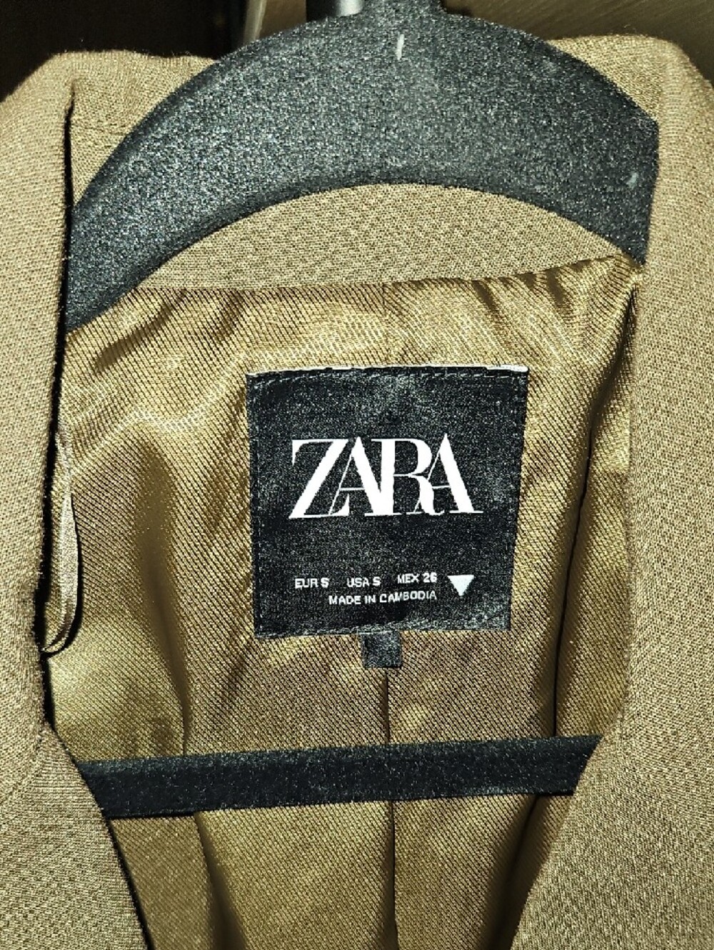 Zara Olive Blazer with Notch Lapel - Picture 2 of 5